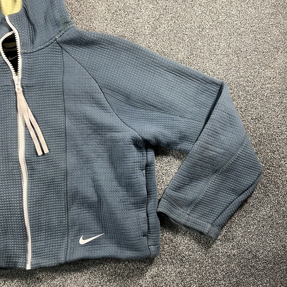 Nike Therma-FIT Full Zip Hoodie Women's Medium Blue Waffle Textured Training - Picture 3 of 9